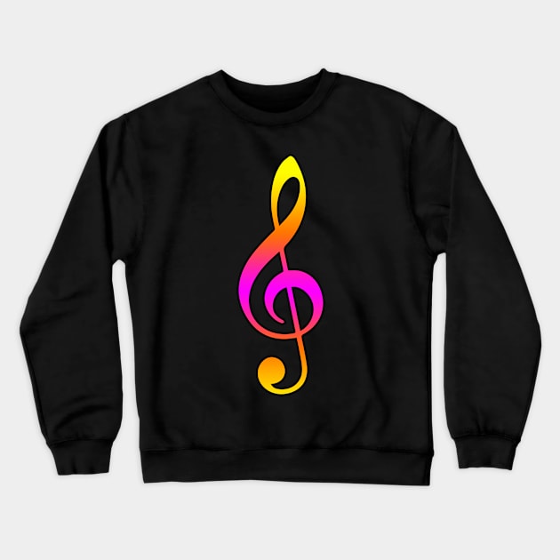 Neon Music Note Crewneck Sweatshirt by Kelly Louise Art